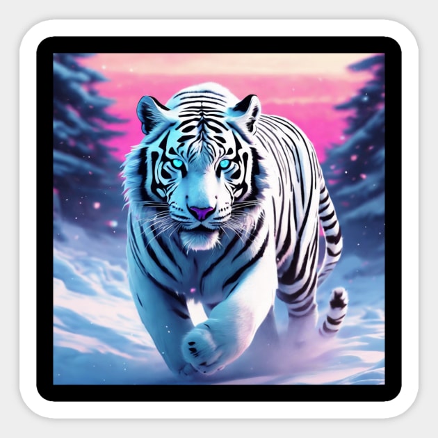White Tiger Snow Sticker by Fly Beyond